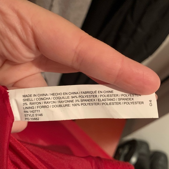 Eloquii Red Coat w Pearled Collar and Bow Side Ties Plus Size 18/20 - Picture 5 of 5